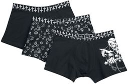 Set of three pairs of boxers with prints, Gothicana by EMP, Set di boxer