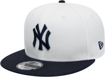 Berretto New York Yankees Fitted Bianco Con Logo Nero - Tesa Piatta, Unisex - Foto 3