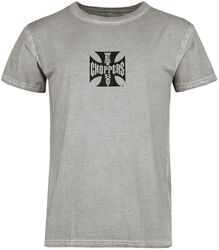 WCC OG LBC Cross T-shirt - Vintage Grey Wash, West Coast Choppers, T-Shirt
