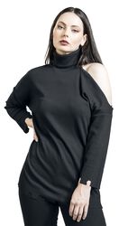 Distressed look long-sleeved shirt, Gothicana by EMP, Maglia Maniche Lunghe