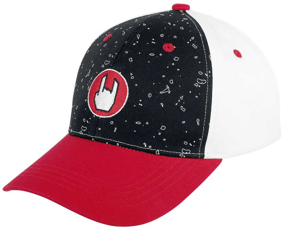 Black/Red/White Cap with Rockhand
