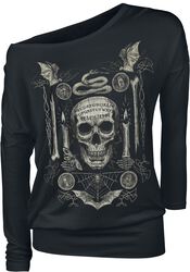 Long-Sleeve Shirt with Detailed Front Print, Gothicana by EMP, Maglia Maniche Lunghe