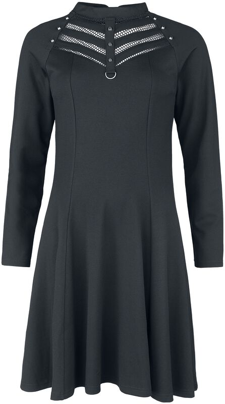 Dress with mesh cut-outs on neckline
