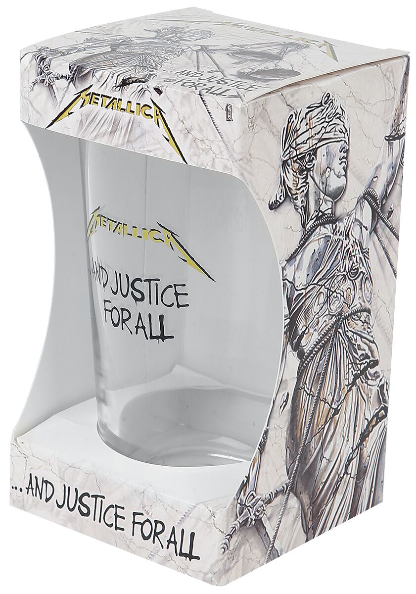 Metallica Bicchiere Da Birra Master Of Puppets - Vetro XL 400 Ml, Altezza 17 Cm - Confezione Regalo - 3