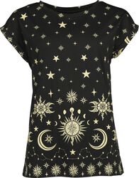 T-shirt with sun, stars and moon, Gothicana by EMP, T-Shirt