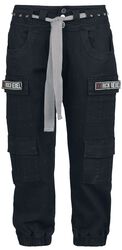 Cargo trousers with studs and patches, Rock Rebel by EMP, Pantaloni