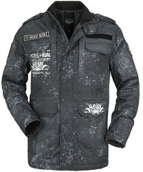 Between-seasons jacket with various patches, Rock Rebel by EMP, Giacca di mezza stagione
