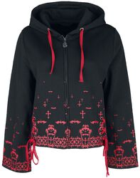 Zip hoodie with trumpet sleeves, Gothicana by EMP, Felpa jogging