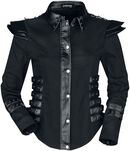 Jacket with Faux Leather Details, Gothicana by EMP, Giacca in similpelle