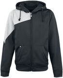 Black/Grey Hooded Jacket with Face Mask, Black Premium by EMP, Felpa jogging