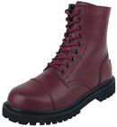 Dark Red Lace-Up Boots, Black Premium by EMP, Stivali