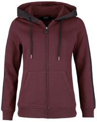 Zip hoodie with lace trim, Black Premium by EMP, Felpa jogging