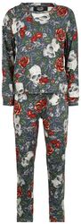 Pyjamas with all-over skull and roses print, Rock Rebel by EMP, Pigiama