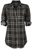 Sprayed Checkshirt, Black Premium by EMP, Camicia Maniche Lunghe