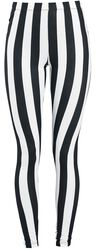 Black/White Striped Leggings, Gothicana by EMP, Leggings