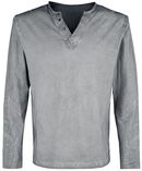 Grey Long-Sleeve Shirt, Black Premium by EMP, Maglia Maniche Lunghe