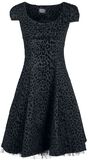 Arianna Black Leopard Flocked Day Dress, H&R London, Abito media lunghezza