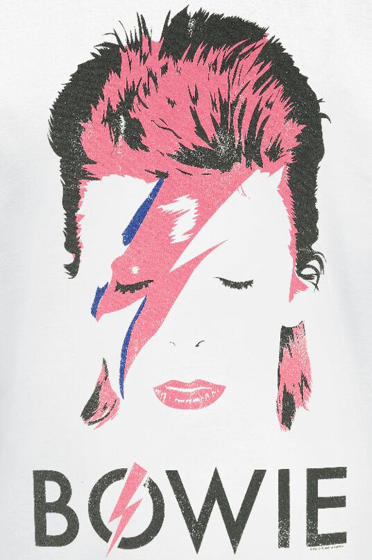 Maglietta David Bowie Aladdin Sane - Skinny Fit Donna, Ufficiale, Nuova, Con Stampa Occhio Flash