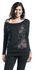 Black longsleeve with round neckline and print