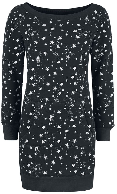 Sweat Dress with All-Over Star Print