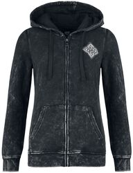 Hooded Jacket with Celtic Adornment, Black Premium by EMP, Felpa jogging