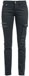 Skarlett - Black Jeans with Variable Hem, Black Premium by EMP, Jeans