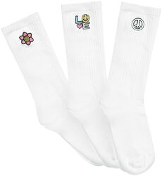Three-pack of peace icon socks, Urban Classics, Calzini