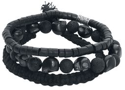 Skull Bracelet, Rock Rebel by EMP, Set braccialetti