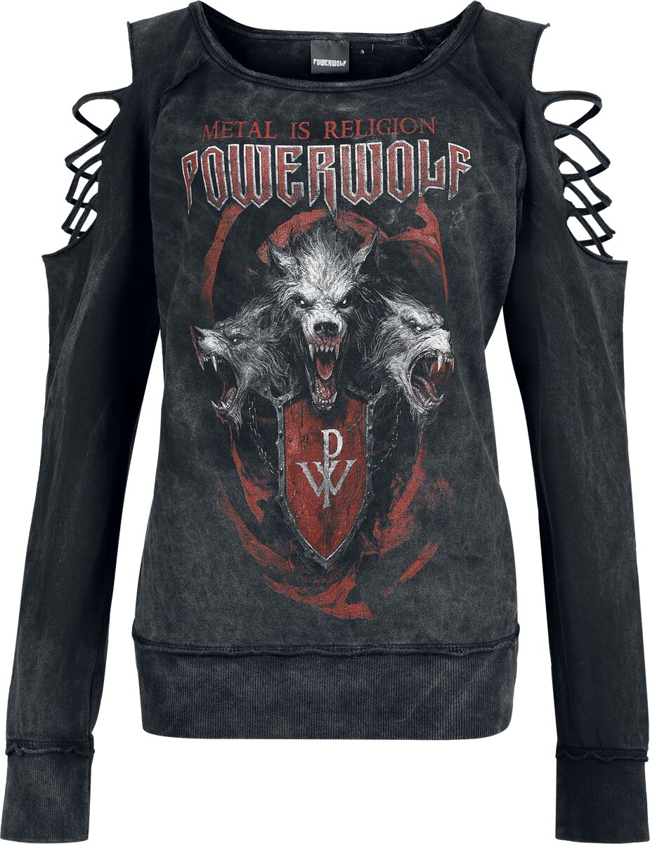Felpa Con Cappuccio Powerwolf 'Crest Wolves' – Uomo, Regular Fit, Nero, Merch Ufficiale - 2