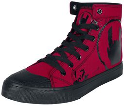Red Sneakers with Rockhand Print, EMP Basic Collection, Sneakers alte