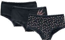 Set of three pairs of underwear with lightning print, EMP Stage Collection, Set mutande