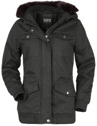 Winter jacket with faux-fur hood, Black Premium by EMP, Giacca invernale
