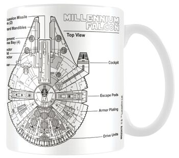 Millennium Falcon Sketch, Star Wars Tazza