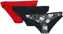 Pack of three pairs of underwear with octopus, Gothicana by EMP, Slip