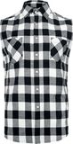 Sleeveless Checked Flannel Shirt, Urban Classics, Camicia Maniche Corte