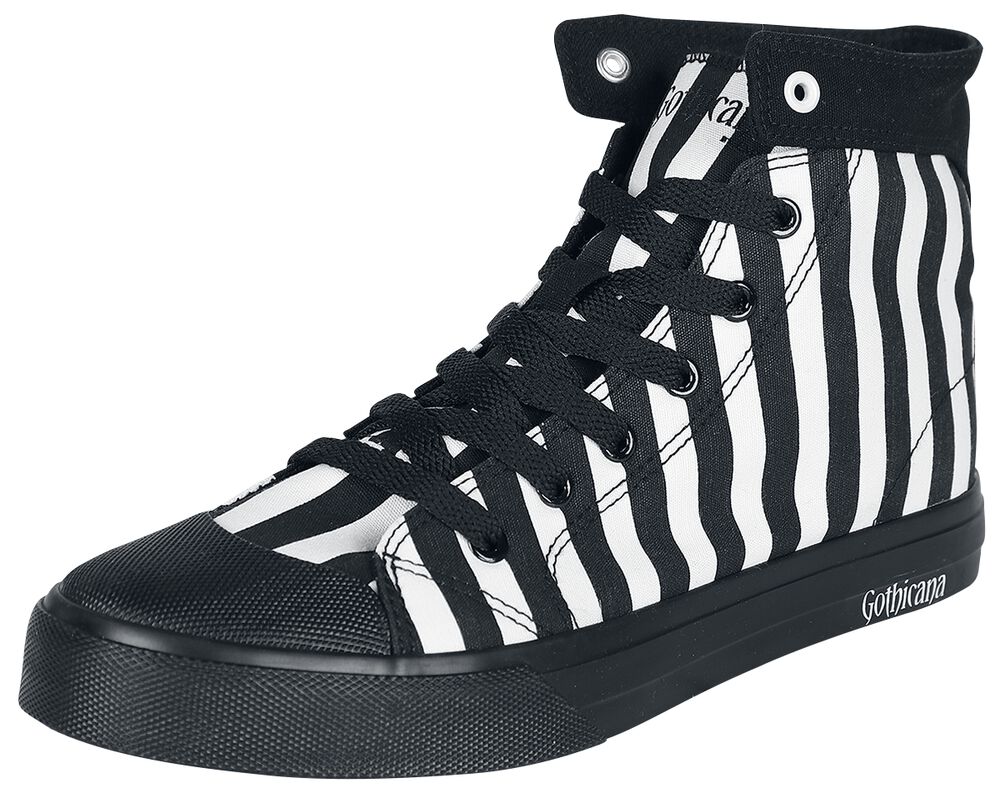 Black/White Striped Sneakers