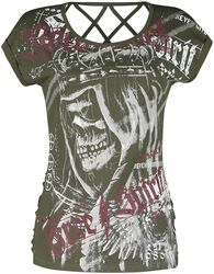 T-shirt with cut-outs and criss-cross back, Rock Rebel by EMP, T-Shirt