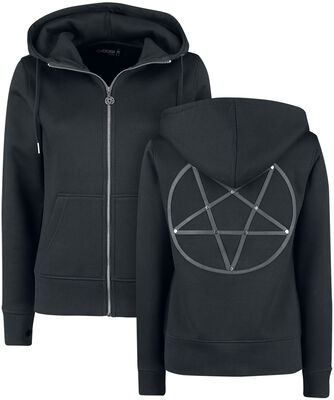 Felpa con cappuccio nera Gothic con laccatura - Gothicana by EMP Felpa con cappuccio nera Gothic con laccatura - Gothicana by EMP