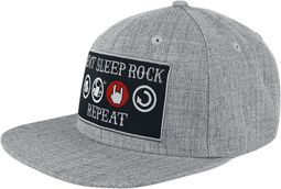 Eat, sleep, rock and repeat baseball cap