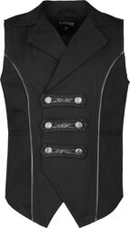 Vest with Faux Leather Straps, Gothicana by EMP, Gilet