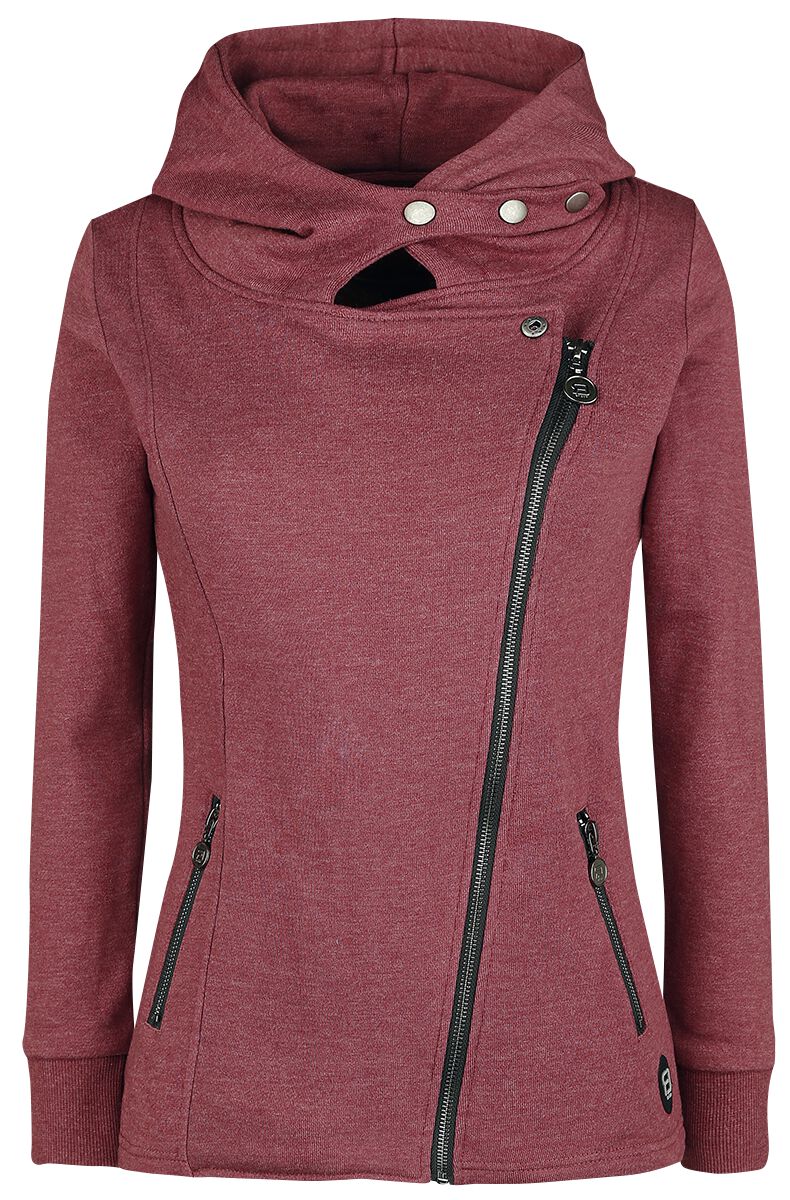 RED By EMP Felpa Con Cappuccio Donna - Rossa, Collo Alto, Taglio Regular, 4XL