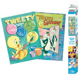 Tweety and Sylvester - Set of 2 posters in Chibi design, Looney Tunes, Poster
