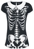 Skeleton Peter Pan Collar Shirt, Gothicana by EMP, T-Shirt