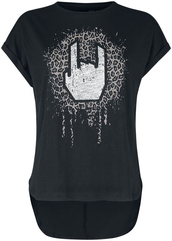 T-Shirt with Leopard-Print Rockhand