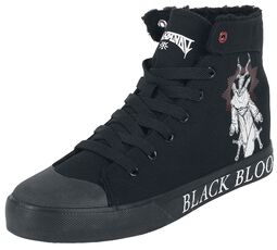 Lined trainers with print, Black Blood by Gothicana, Sneakers alte