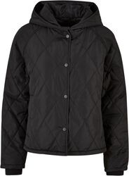 Ladies’ oversized diamond quilted hooded jacket, Urban Classics, Giacca di mezza stagione