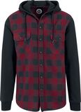 Hooded Checked Flannel, RED by EMP, Camicia in flanella