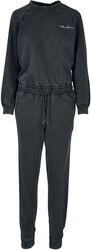 Ladies’ small embroidery long-sleeved Terry jumpsuit, Urban Classics, Tuta