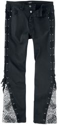 Johnny - Jeans with Lacing and Insert with Print