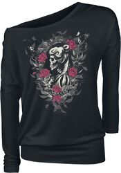 Long-Sleeve Top with Front Print, Gothicana by EMP, Maglia Maniche Lunghe